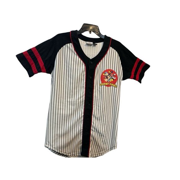 RARE VTG Looney Tunes Logo Baseball Jersey Shirt Small Mens Bugs Bunny Daffy - Picture 1 of 6